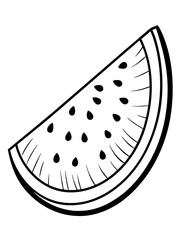 watermelon slice line art vector