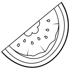 watermelon slice line art vector