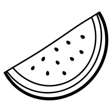 recommend clip art: watermelon slice line art vector