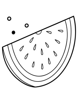 recommend clip art: watermelon slice line art vector