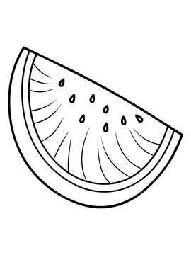 recommend clip art: watermelon slice line art vector