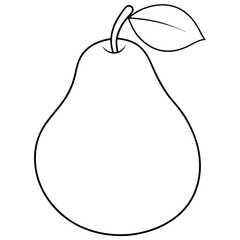 Pear line art vector 