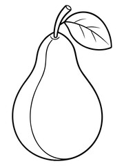 Pear line art vector 