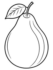 Pear line art vector 