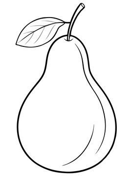recommend clip art: Pear line art vector 