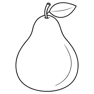 recommend clip art: Pear line art vector 