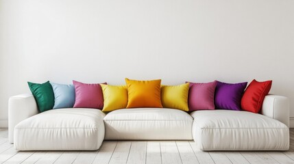 Modern Sofa with Colorful Pillows