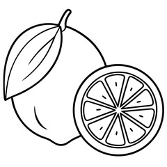 Lemon line art vector illustration 