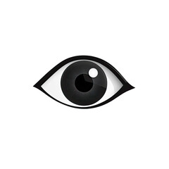 Obraz premium Black Retinal Scan Icon With Shadow Ai in Healthcare. Isolated on a Transparent Background. Cutout PNG.