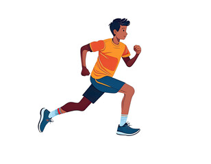 Illustrated Runner in Bright Sportswear PNG