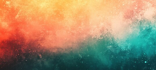 Fototapeta premium Abstract Watercolor Background with Orange Pink and Teal Colors