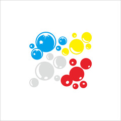 Colorful bubbles on a white background