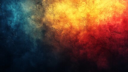 Abstract Grunge Background with Blue  Yellow and Red Color Gradient