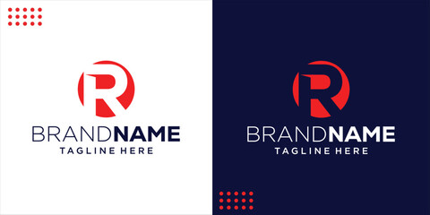 Creative Abstract R Logo With Circle, Design Inspiration, Illustration, Vector