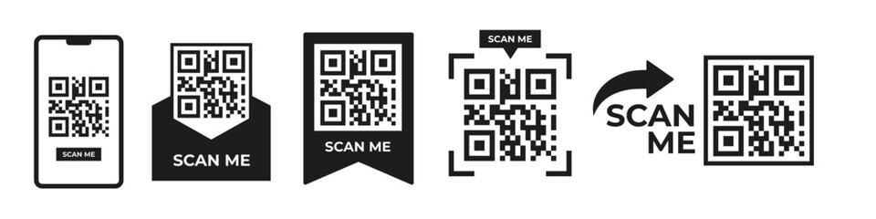 Qr code. Scan me vector