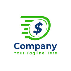 Fast Money Quick Transfer Payment Logo Vector Icon isolated white background