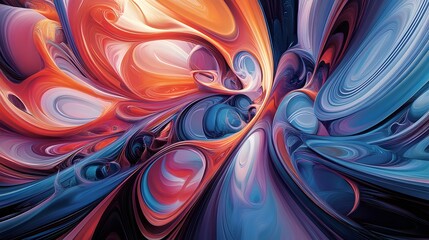 Vibrant cool abstract design, swirling patterns and fluid forms, high quality, sharp detail, modern illustration