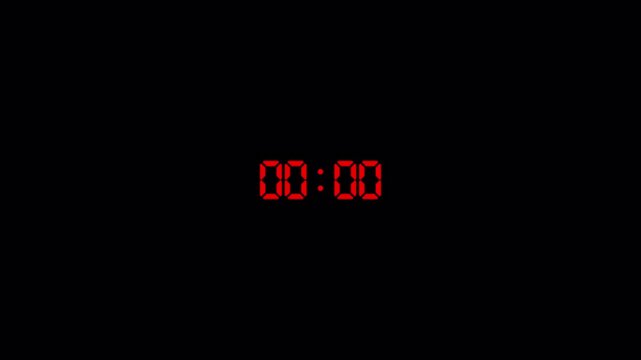   Digital clock countdown animation timer  from five to zero seconds, Digital countdown timer from 5 to 0 seconds, Countdown video