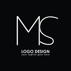 MS MS Logo Design, Creative Minimal Letter MS MS Monogram