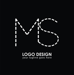 MS MS Logo Design, Creative Minimal Letter MS MS Monogram