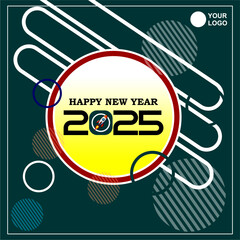Fototapeta premium happy new year 2025 poster