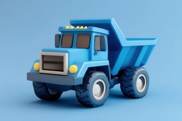 Naklejka premium A blue toy dump truck designed for play and imagination.
