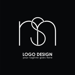 MS SM Logo Design, Creative Minimal Letter SM MS Monogram