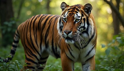 Fototapeta premium Majestic Tiger in a Lush Forest