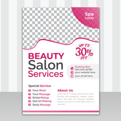 Relaxing beauty spa salon treatment flyer for social media post or print template