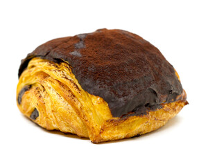 A pain au chocolat in an isolated white background