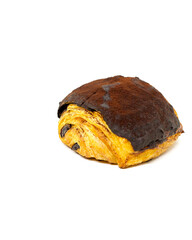 A pain au chocolat in an isolated white background