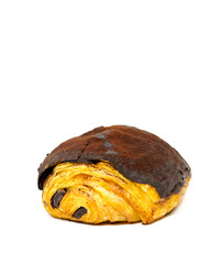 A pain au chocolat in an isolated white background
