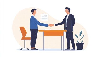 Handshake Agreement - Business Deal Illustration