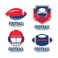 American football logo badges vector set bundle