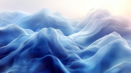Obraz premium Abstract Waves of Blue Mist Generative AI