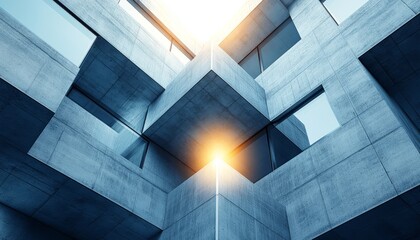 Abstract Architectural Perspective of a Modern Building with Windows