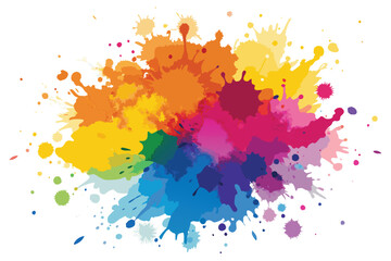 Colorful Ink Splash & Paint Splatter Burst Illustration on white background.