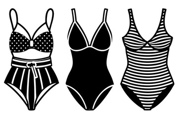 swimsuits isolated vector silhouette icon