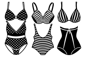 swimsuits isolated vector silhouette icon