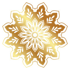 golden vintage mandala luxurious golden circle of abstract flowers