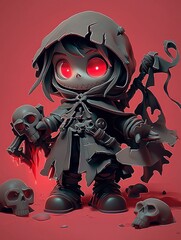 Grim Reaper Character 3D Illustration