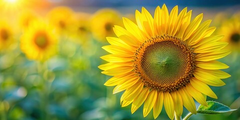 Close-up shot of a vibrant yellow sunflower, sunflower, close-up, yellow, flower, petals, nature, plant, garden, bloom