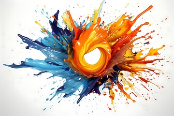 Colorful splash of paint creating an abstract, dynamic visual effect.