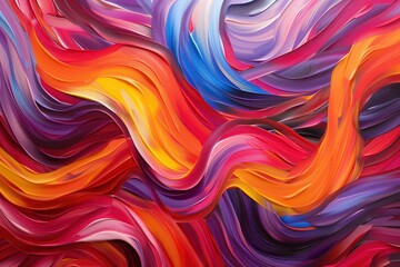 Obraz premium Vibrant Abstract Composition, a bold interplay of colors and shapes, evoking emotions and thoughts, inviting viewers to explore their interpretations and connections within the chaos.