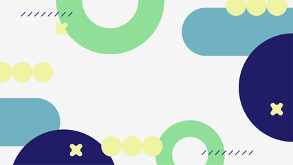 Colorful geometric abstract design with overlapping circles and ellipses in blue green and yellow. A vibrant abstract background featuring geometric shapes with overlapping circles and ellipses