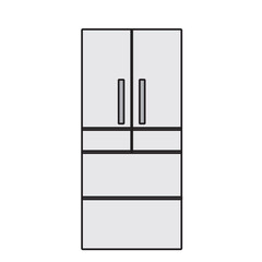 シンプルな大家族用の冷蔵庫のイラスト