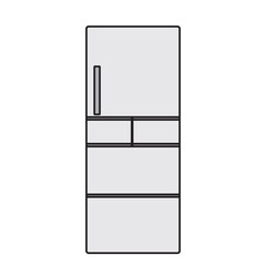 シンプルな大家族用の冷蔵庫のイラスト