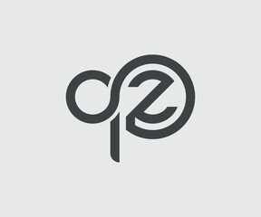 QZ letter logo design template 