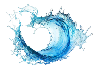 Isolated blue water wave on the white background 
