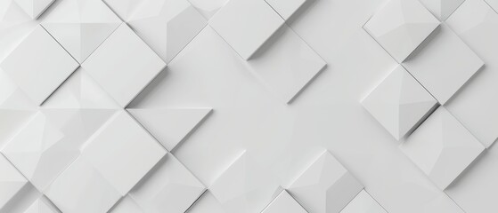 Futuristic Diamond Tile Pattern, sleek white walls with a high-tech 3D design, creating a modern and innovative ambiance, ideal for advanced architectural concepts.